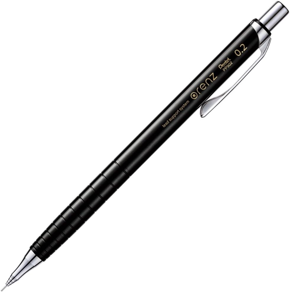 Pentel Mechanical Pencil Orenz 0.2mm, Black Body (XPP502-A) Black 0.2mm