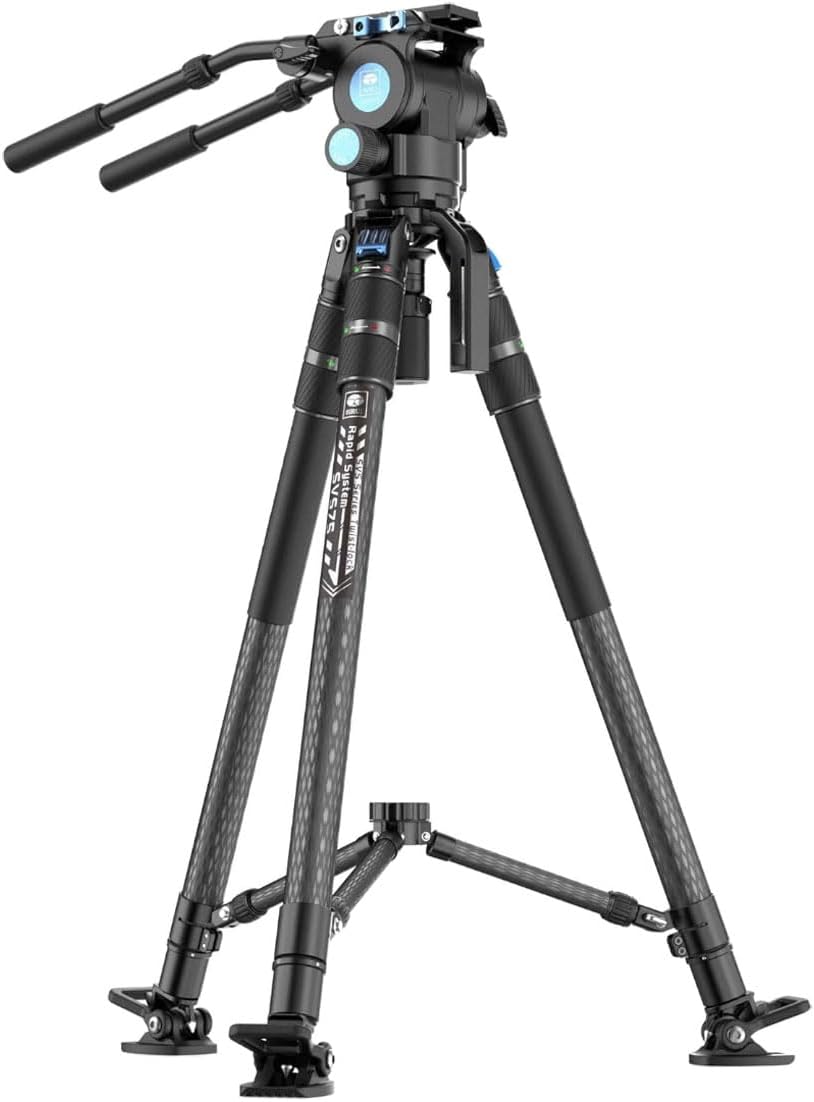 SIRUI SVS Series Carbon Fiber Travel Tripod, Compact Camera Tripod, Rapid One-Step Height Adjustment, Modular Design Convertible to Monopod (SVS75+SVH15)