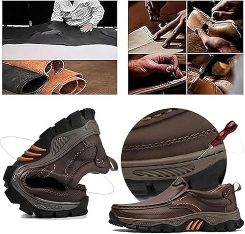Enjeer Orthopedic Walking Shoes Mens, Enjerr Orthopedic Balance Shoes Men for Balance, Men's Casual Leather Handmade Non-Slip Arch Support Lace-Up Loafers4
