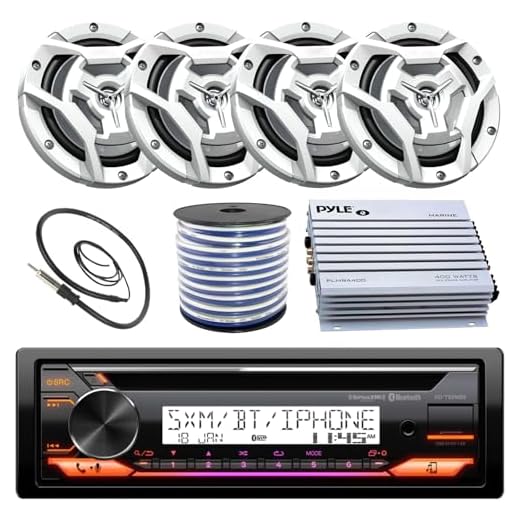 JVC Marine Boat Yacht Radio Stereo CD Player Receiver Bundle Combo 6.5" 2-Way Coaxial Speakers