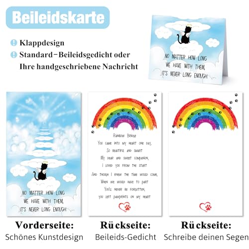 HENTOL Personalisierte Urne Katze, Tierurnen für Katze mit Gravur des Namens, Datums und Zitats Ihres Haustiers, Katzenurnen aus Harz