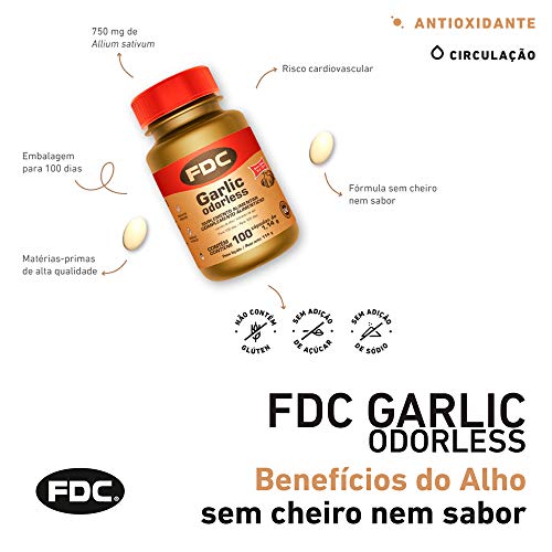 Odorless Garlic Alho sem odor - 100 Cápsulas - FDC