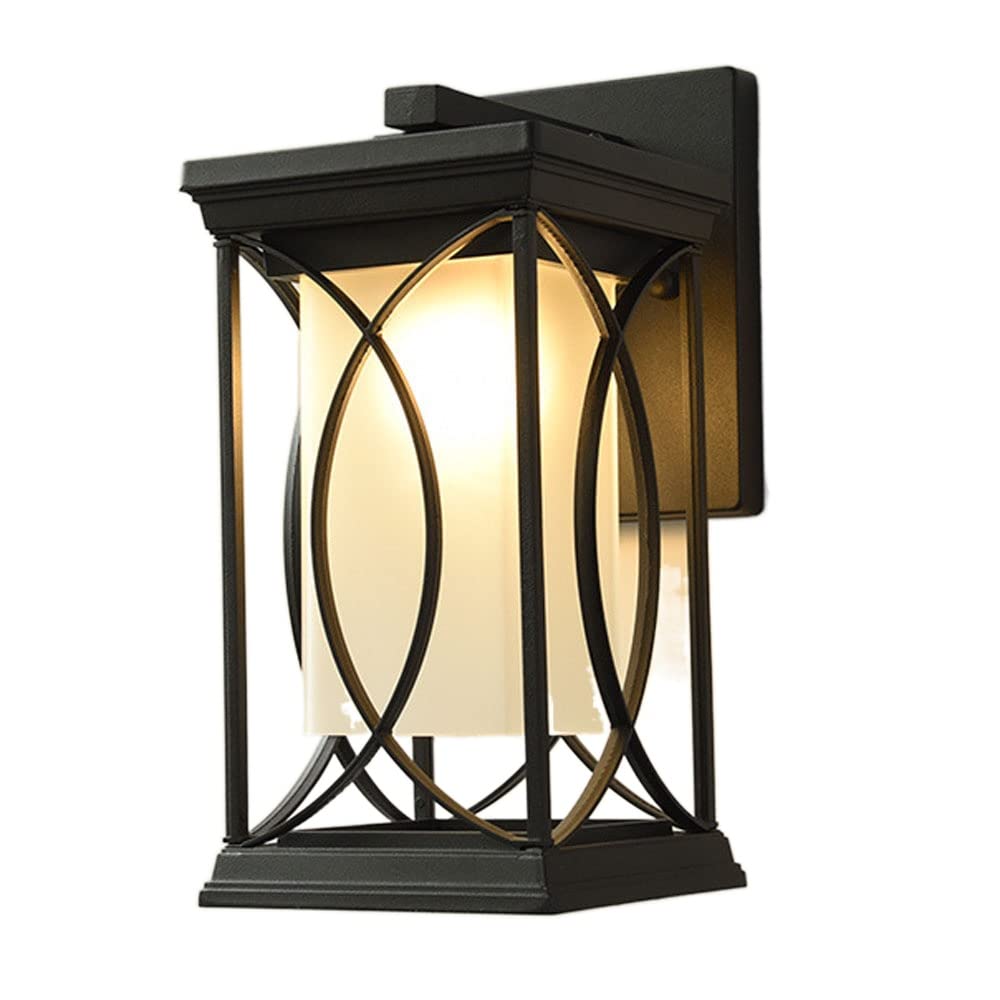 Kbuukyyxouy One Color E27 Ip65 Wall Sconce Courtyards Waterproof Wall Lamp Modern Fixture Light Aluminum Glass For Courtyard Terrace Front Porch Exterior Wall Lantern Sconces Exterior Light Fixture(7.8In)