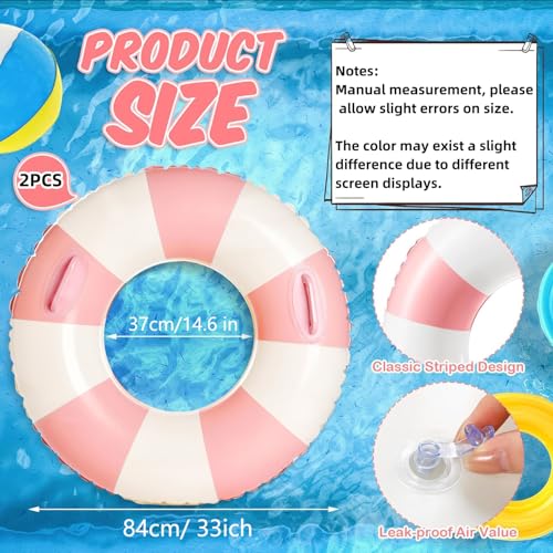 Image of 2 PCS Inflatable Pool Floats for Swimming Pool Party Lake Beach Adults - Floaties Pool Tubes Swim Rings Tubes Floaties for Beach Pool Party Decorations