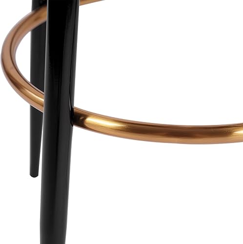 Miniatura 28 de DUHOME Juego de 2 taburetes de bar de altura de mostrador, taburetes tapizados de terciopelo para cocina, 24 pulgadas de altura con reposapiés Negro