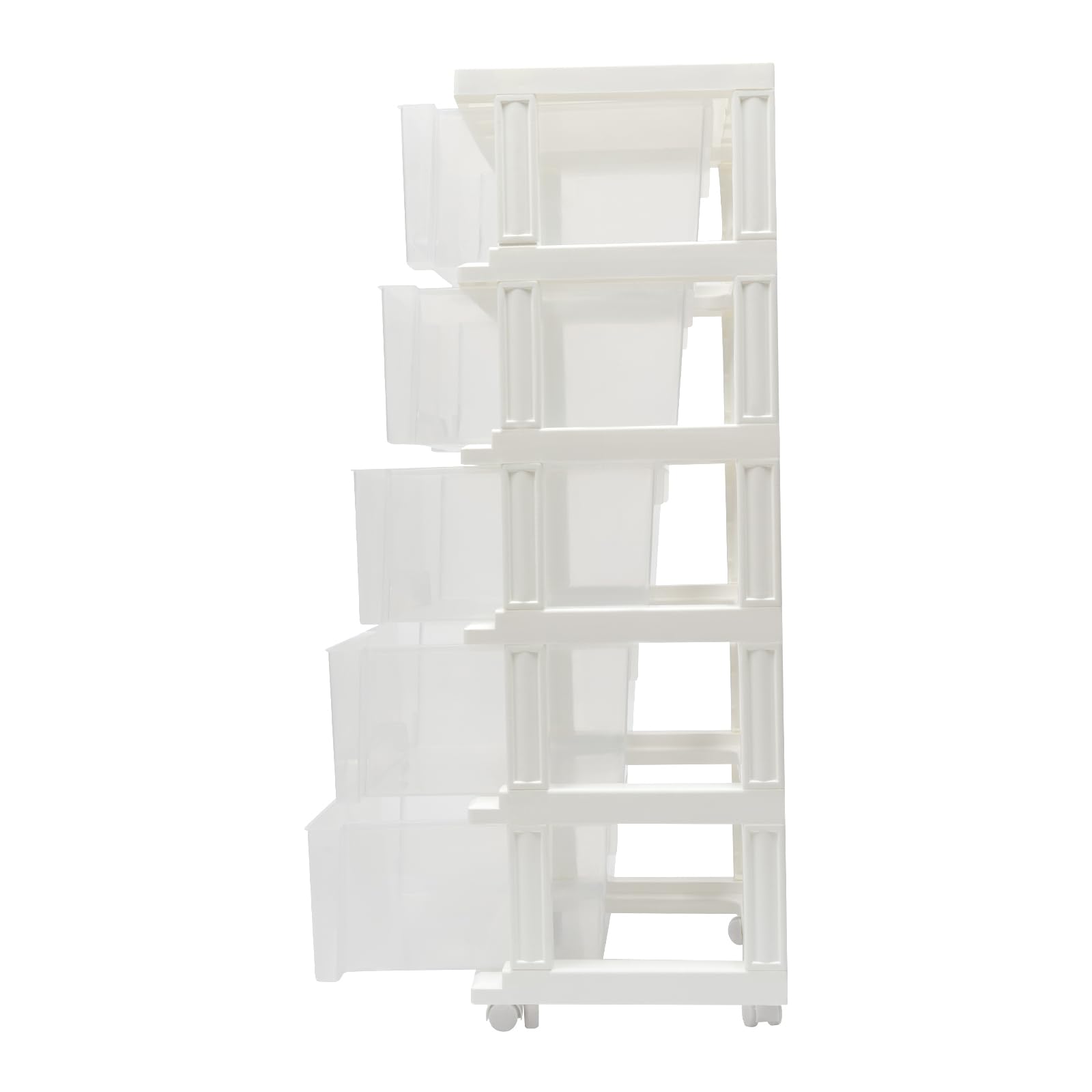 5-poziomowy organizer do przechowywania na kółkach szafka na biurko z kółkami plastikowe pudełka do przechowywania do sypialni salonu łazienki biura 40 x 33 x 98 cm wózek do przechowywania