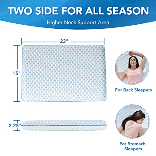 Slim Cooling Gel Pillow for Stomach and Back Sleepers