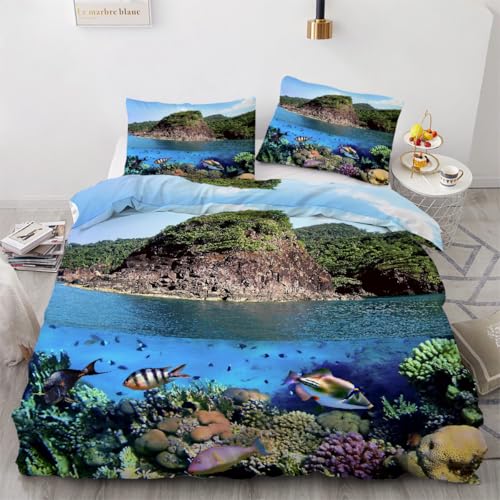 Housse de Couette Réversible avec Fermeture Éclair Microfibre 240x260 - 2