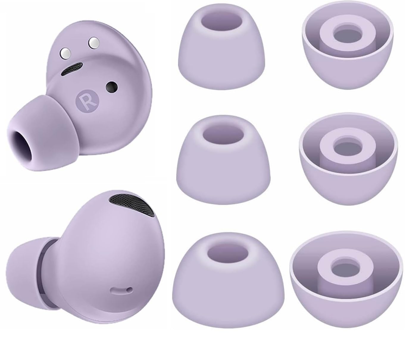 Replacement Earbud Ear Buds Tips Eartips Compatible with SAMSUNG Galaxy Buds 2 Pro Earbuds, 3 Pairs S/M/L 3 Sizes Soft Silicone Earbuds Tips Ear Tip – Bora Purple 723-image-16