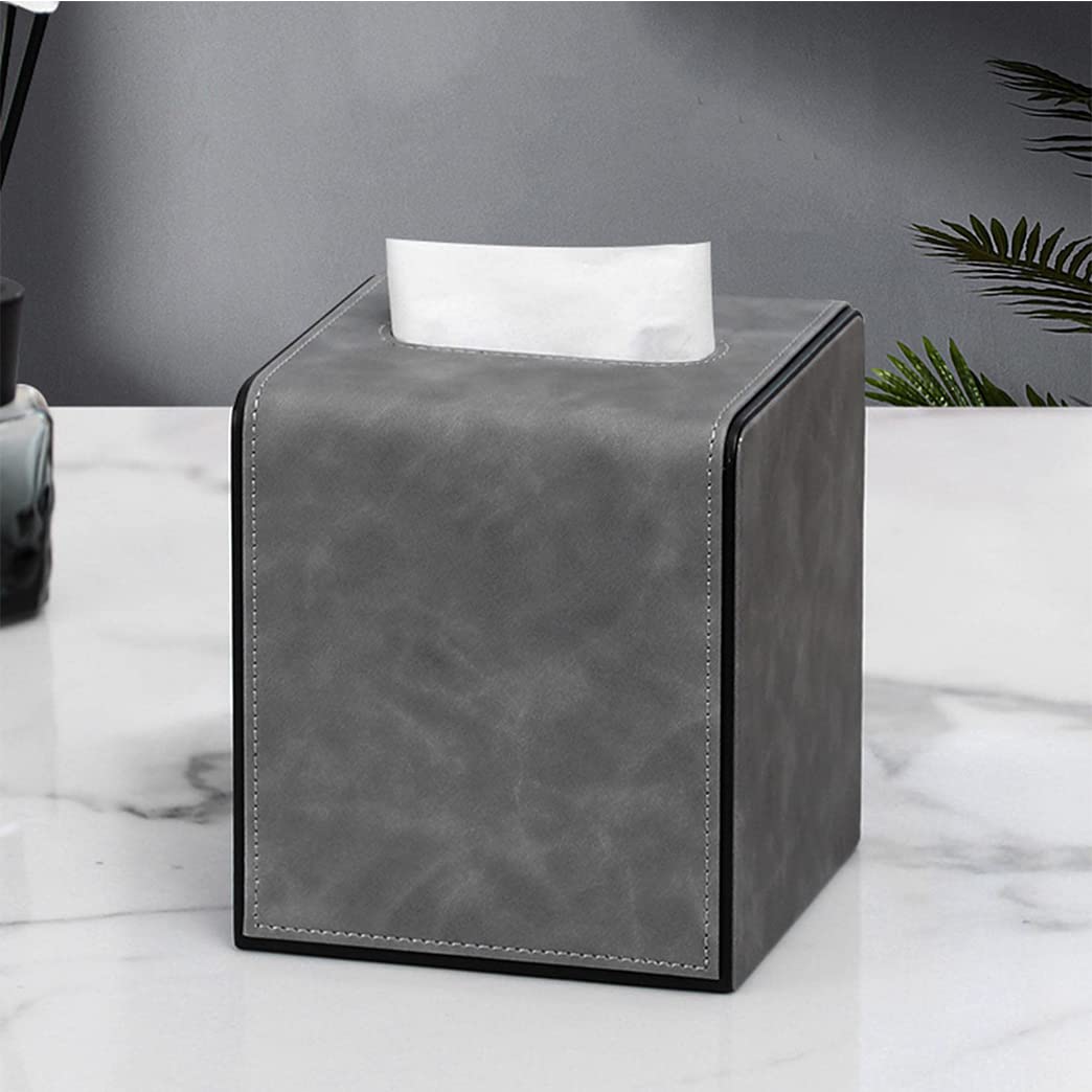 Porta coperchio scatola fazzoletti di carta quadrato in pelle PU Dispenser di carta in rotolo per bancone vanità bagno comodini decorazione auto