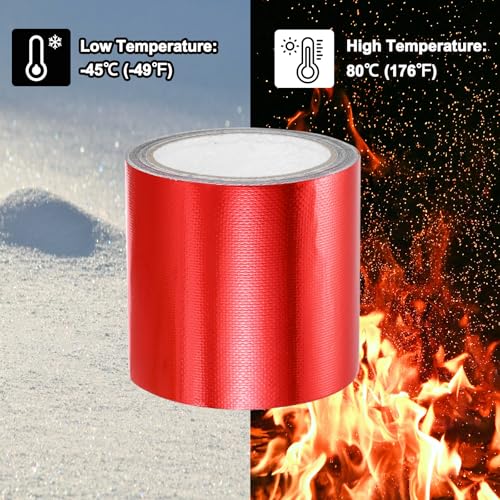 Image of PATIKIL Awning Repair Tape 4 inch x 26ft Waterproof Canvas Tape High Adhesive Tear Repair Patch Kit for PVC Tarpaulin Tent Awning Fabric RV Sail Boat Cover, Red
