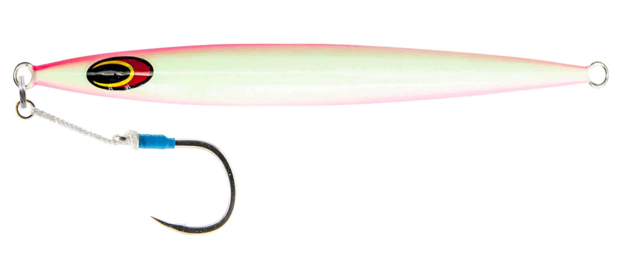 Nomad Design Deep Water Fishing - Erratic Action Trigger for Predators, Fast Sinking & BKK Jig Assist Hooks The Streaker 60G - 2oz - Full Glow Pink