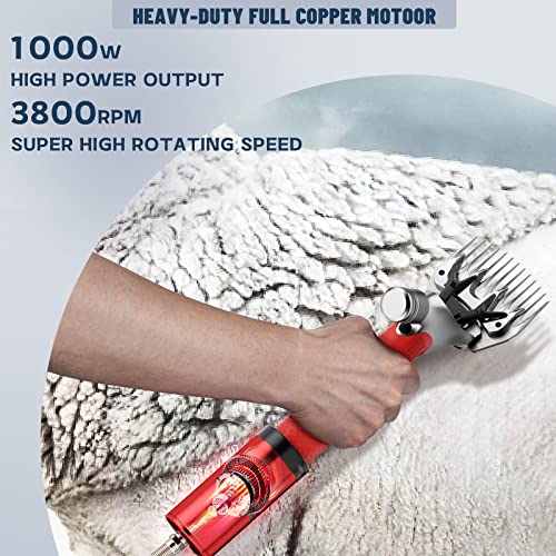 Image of 1000W Electric Sheep Shears, Professional Sheep Clippers, Animal Grooming Clippers for Horse Alpacas Goats, Farm Livestock Shearing Machine-Grooming Kit Animal Hair Cutting