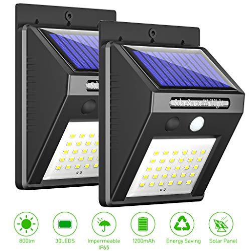 Solar Wall Lights, iToncs Super Bright Waterproof Solar Powered Outdoor Lights 30LED Motion Sensor Security Solar Light for Gardens, driveways, Streets, walkways