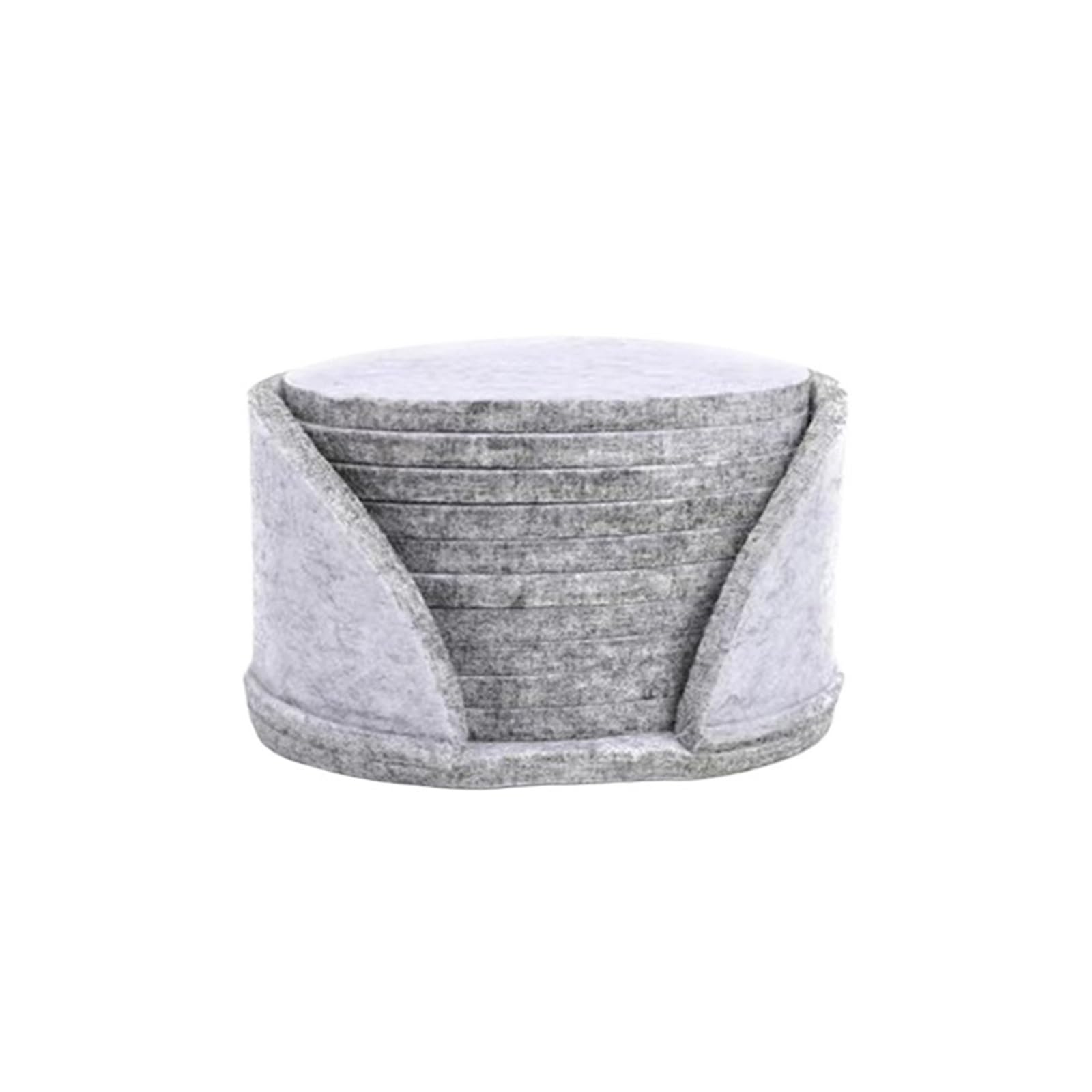 Coasters 10Pcs Round Felt Coaster Dining Table Protector Pad Heat Resistant Cup Mat Coffee Tea Hot Drink Mug Placemat Kitchen Accessories(Little grey)