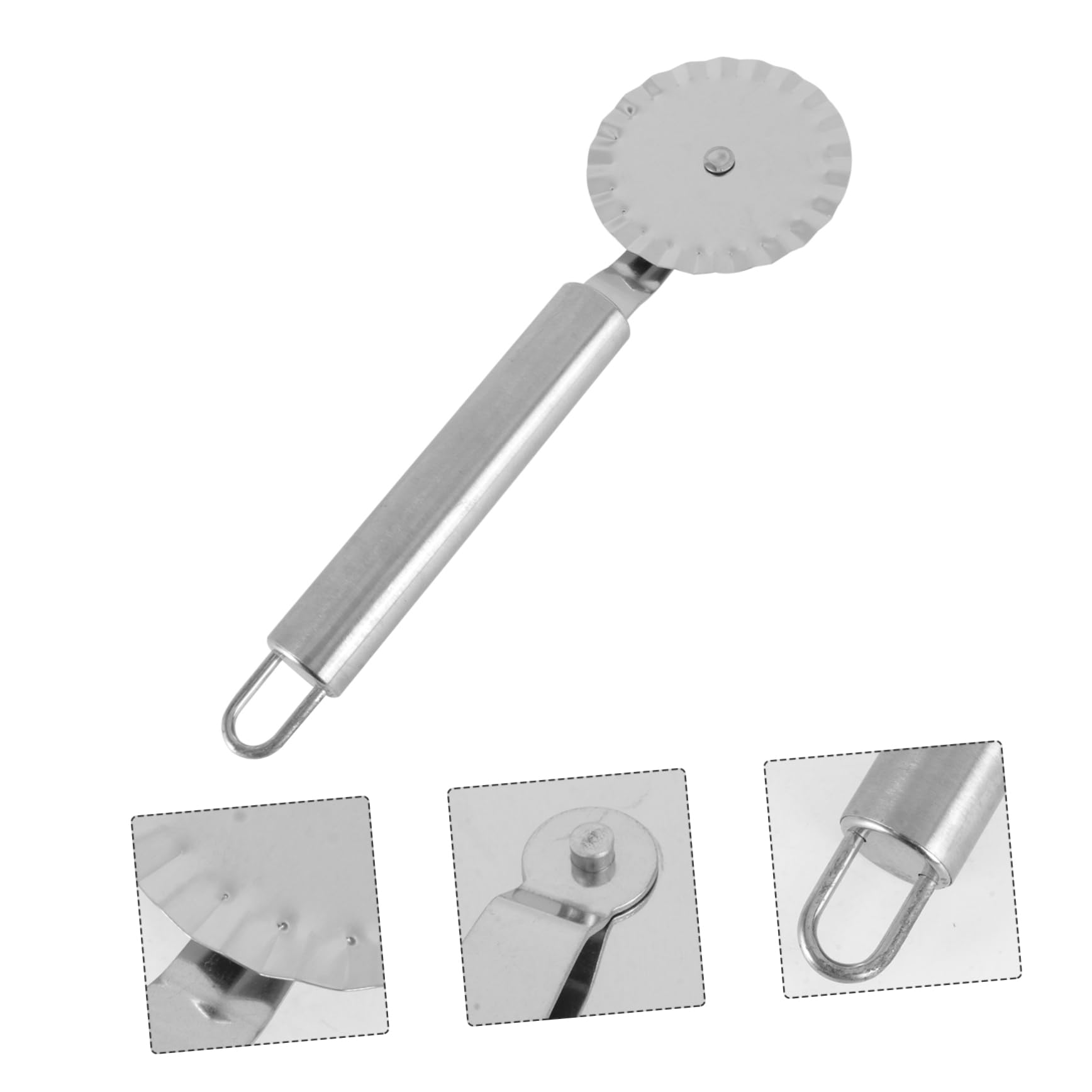 KOCKSHION Stainless Steel Pizza Cutter Wheels Versatile Pastry Ravioli Slicing Tool for Home Kitchen Use Comfortable Handle Effortless Slicing of Dough and Crusts