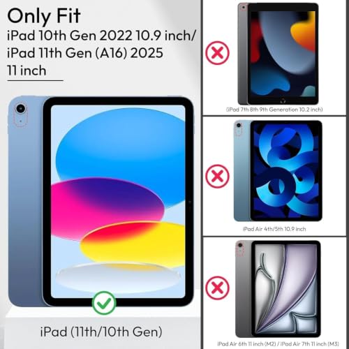 Image of Robustrion Case for iPad 11th Gen (A16) / 10th Generation Cover Case (2025 /2022), Smart Flexible Trifold Flip Stand Cover [Pencil Holder] for iPad 10th Gen / 11th Generation [Auto Sleep Wake] - Maroon