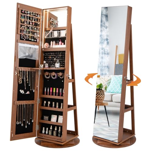 COSTWAY Armario para Joyas Giratorio 360