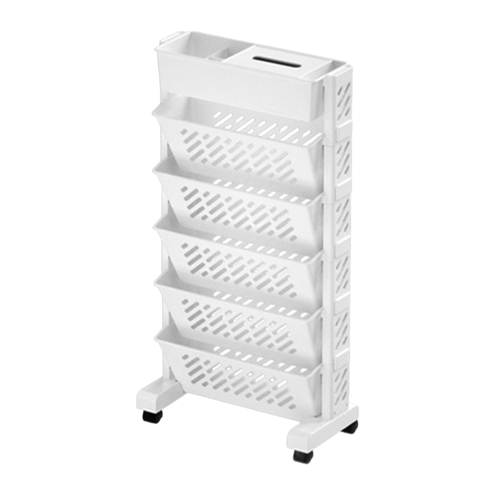 Sharplace Estantería Móvil para Libros, Soporte con Ruedas para Decoración, 6 capas