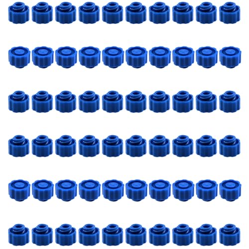 zutisay No Needle Luer Lock Caps Syringe Luer Lock Cap Easy Grip Syringe Tip Cap for Glue Paint Craft and Industrial Production (Blue) 60PCS