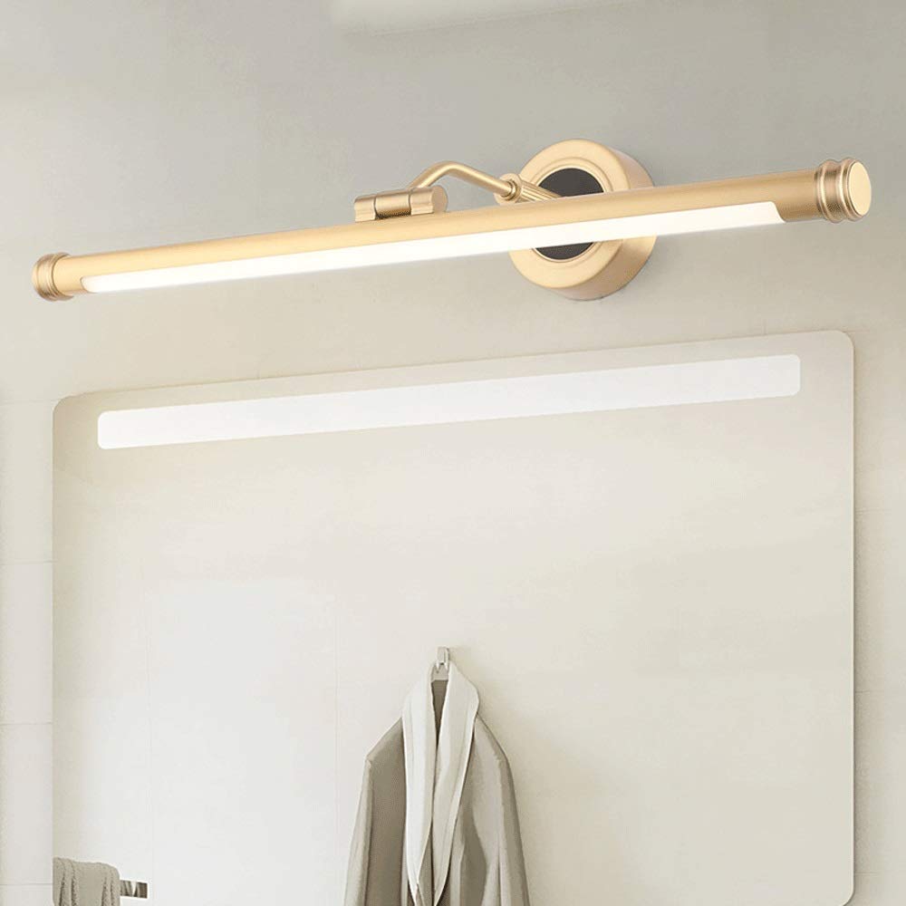 Siet Lampada da trucco di rame a luci a specchio a LED 9W, lampada da bagno da bagno a prova di umidità, lampade anteriore anti-fendinebbiatrice a specchio da bagno, striscia in ottone specchio specch