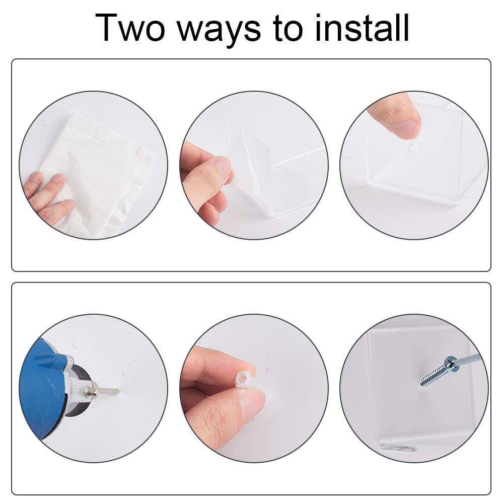 DELORIGIN 6pcs Headband Holder Wall Mount Acrylic Headband Storage Kit Clear Hanging Hair Accessories Organizer Women Square Acrylic Wall Mounted Headband Storage Display Rack for Women - Image 3