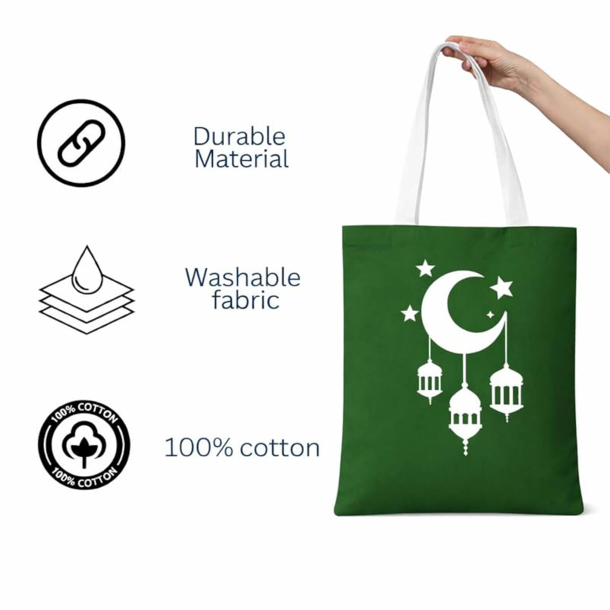 Ramadan Eid Mubarak Tote Bag, Islamic Design