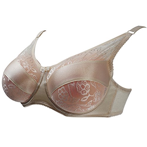 Megularlo Breast Form Pocket bra for Crossdressers Mastectomy, Nude, Size 42/95