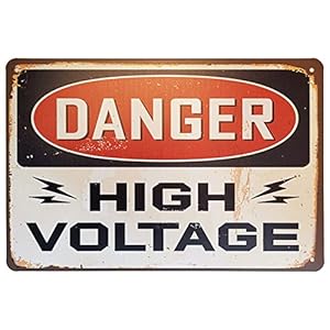 ERLOOD Danger High Voltage Vintage Metall-Blechschild Outdoor Road Signs Decor 30,5 x 20,3 cm