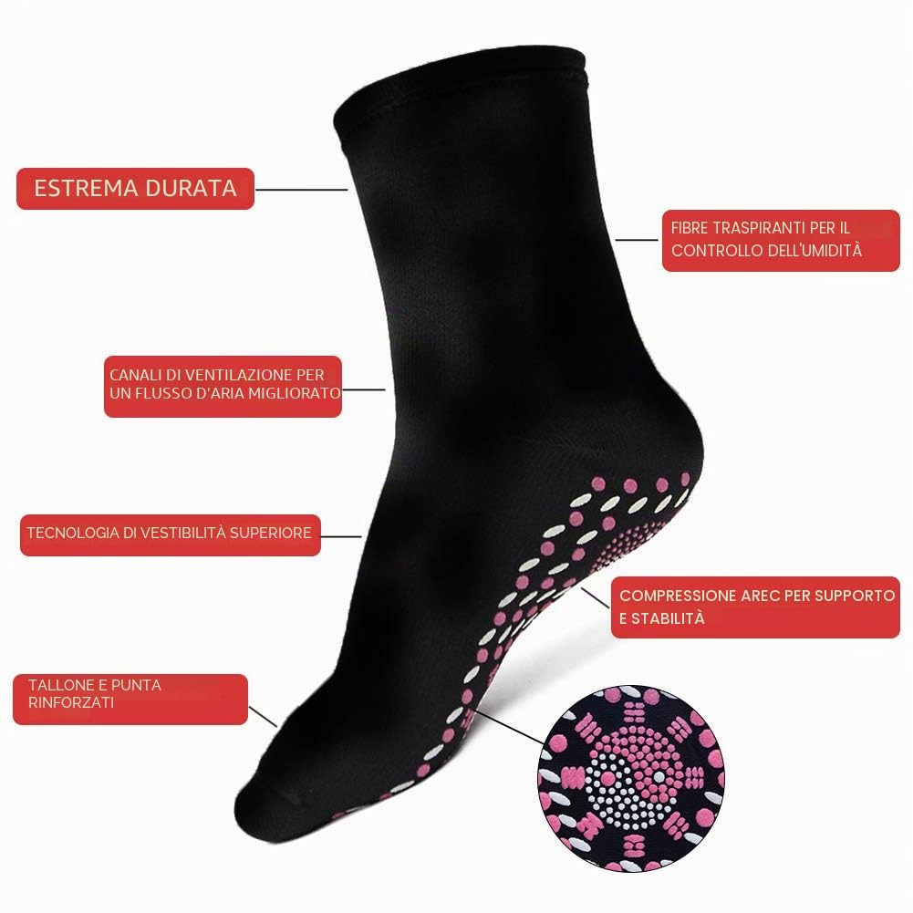 Calze Autoriscaldanti,Calzini Riscaldati,Calzini Magnetici,Calze Autoriscaldanti Tormalina,Tcalzini Termiche per Uomo/Donna,Scaldapiedi,Massage Socks,per Campeggio,Escursioni,Pesca,Ciclismo,2 Paia