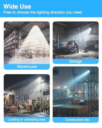 G GJIA 60W LED Dock Light – IP65 Waterproof, 6600LM, 180° Adjustable Head for Indoor & Outdoor Security, Warehouse & Container Areas - image 5
