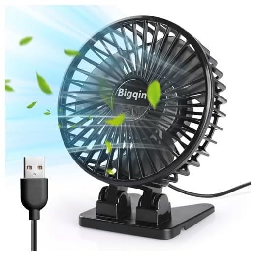 Bigqin Mini Ventilador USB, 3 Velocidades Ventilador Portatil, Angulo Ajustable Ventilador de Mesa, Mini Fan Ventilador Pequeño para Biblioteca, Oficina, Camping, Picnic - Negro