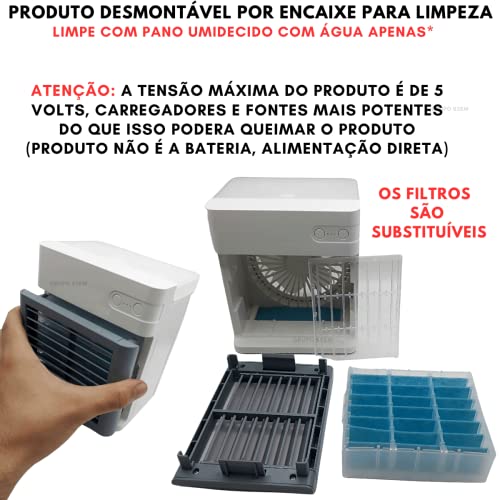 Ar Condicionado Mini Portátil USB Climatizador Umidificador Air Ultra Carro Caminhão Ventilador Pequ