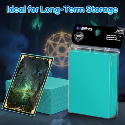 Image of 500 Count Card Sleeves, Matte Magic Card Sleeves, Smooth Shuffle & Tear Resistant, Fit for MTG, TCG, CCG (Cyan)