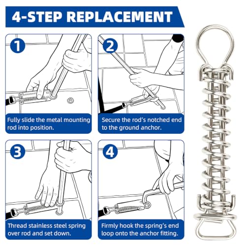 Resortes de acero inoxidable 8 pulg para cubierta piscina miniatura 7