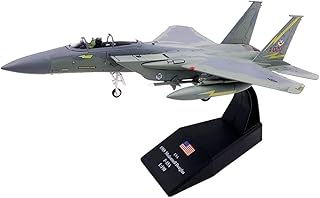 Aeronave modelo acabado escala 1/100 militar modelo militar do exército dos EUA F-15c para caças assalto águia aeronave militar transporte direto réplica modelo de avião Tudo está bem