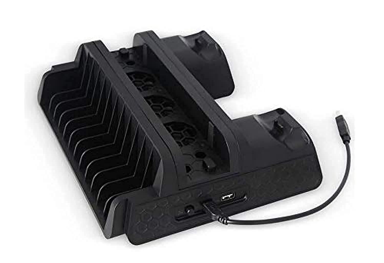 SKEIDO Multifunction Vertical Stand Cooling Fan Disk Storage Tower Bracket Dual Controller Charger Stand Holder For PS4 Slim PS4 Pro P4