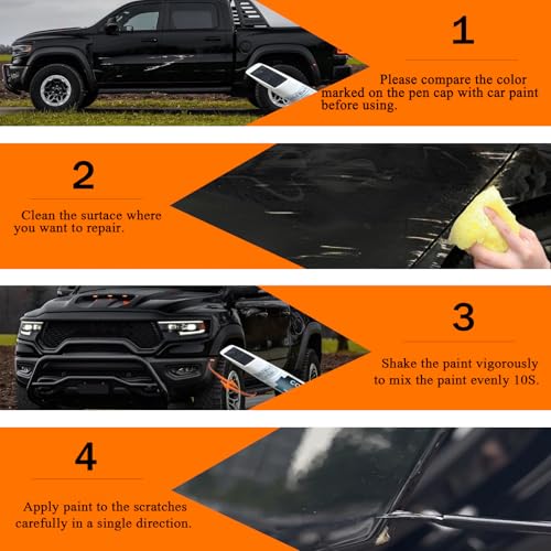 Image of (Flame Red PR4) Touch Up Paint Compatible with Dodge Ram, Car Paint Pen Scratch Repair Two-In-One Touch Up Paint, Premium Car Scratch Remover for Deep Scratches