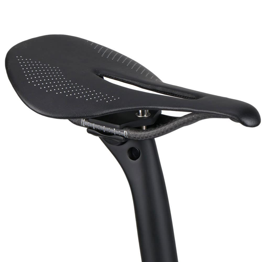 Sillín de Bicicleta de Cuero Acolchado Sillín de Fibra de Carbono de montaña Asiento de Bicicleta ergonómico 96g