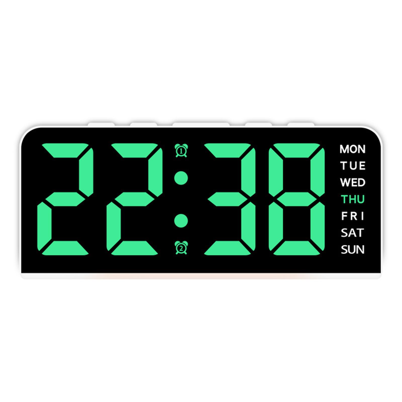Jazuaiao Stylish LED Ambiances Light Clock with Customizable Color Digital Alarm Clock Snooze Function for Living Room or Study LED Digital Alarm