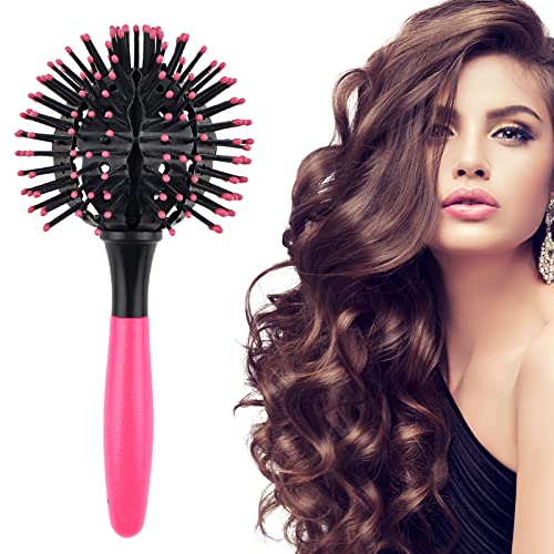 Haarbürste, 3D Bomb Curl Haarbürste, Haarstyling Bürste, 360° Sphärische Haarbürste Curling-Pinsel, Magischer Lockenkamm für Frauen und Männer mit gewelltem Haar (PINK) (pink) Cover