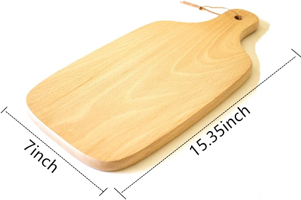 Hоt Dеаlѕ Wood Cheese Board Cutting Board Wooden Serving Board Serving Trays Bread Board Cheese Board with Handles for Pizza Peel Beech Wood 15.35 x 7 Inch