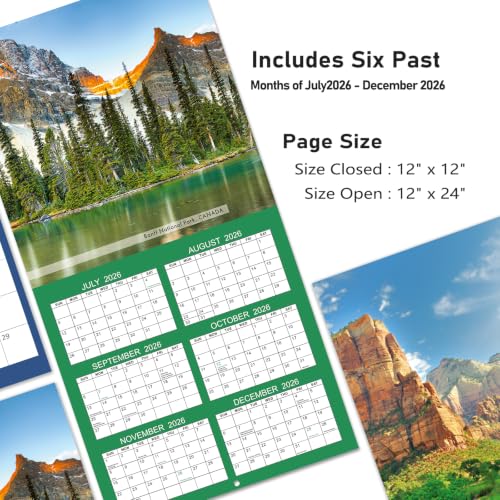 Image of Calendar 2027 - Jan 2027 - Dec 2027 - National Parks Wall Calendar 2027, 12 Monthly Calendar 12 inch x 24 inch (Open), Hanging Hook, Blocks and Holidays - Beautiful National Parks