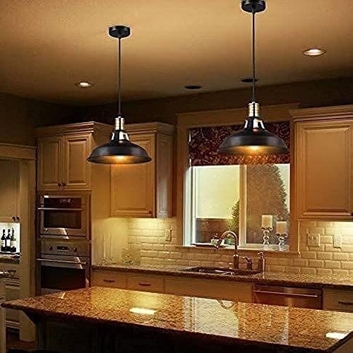Luz colgante retro americana E27 y lámpara industrial negra para pasillo 3