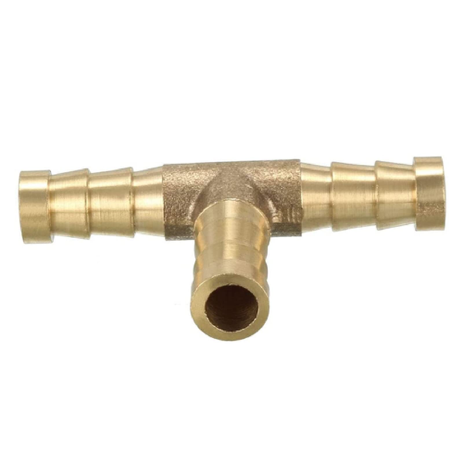 Slang T-stuk met prikkeldraad T 3-weg connector Lucht Water 6 mm Messing, slang met weerhaken Slang T-stuk met prikkeldraad T 3-weg connector Lucht Water 6 mm Messing, slang met weerhaken
