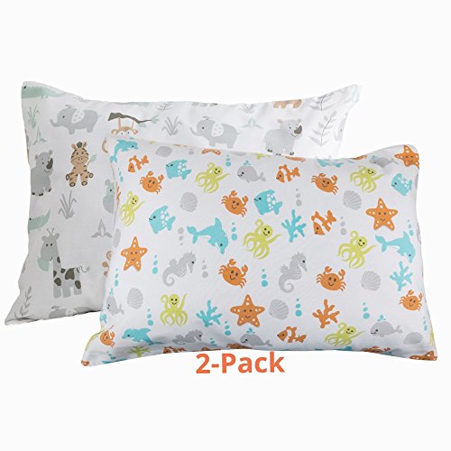 BB MY BEST BUDDY Kids Toddler Pillowcases for Boys Girls- Safari Ocean Animals