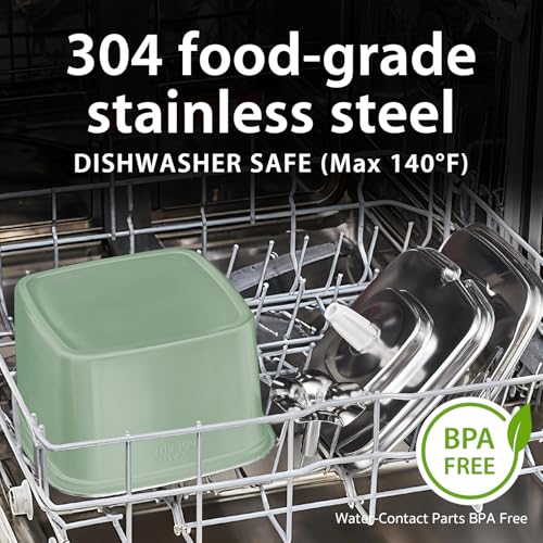 Image of Veken Innovation Award Winner Stainless Steel Cat Water Fountain, 108oz /3.2L Automatic Pet Fountain Dog Water Dispenser with Replacement Filters & Silicone Mat for Cats, Dogs (Tea Green)