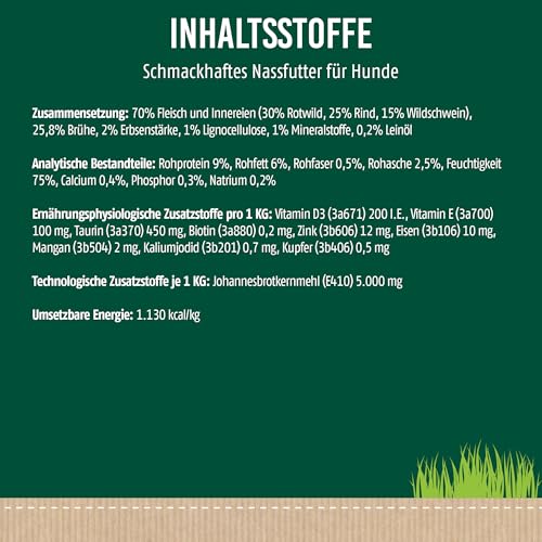 Christopherus Fleischmix, Mit Wild, Vollnahrung für Hunde, Nassfutter, 6 x 400 g