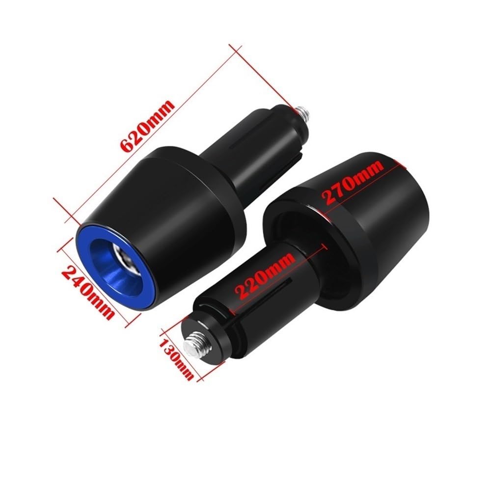 Terminali Manubrio per Moto per GSR 600 750 400 7/8''22 MM Manopole Manubrio Antivibrazione Contrappeso Tappi Terminali Manubrio(Orange)