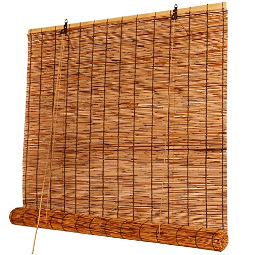 Matchstick Roll-Up Shade Translucent Bamboo Roller Blinds For Window Protection Privacy Natural Reed Curtains Bamboo Roman Shades 36 X 68 Inches 46 X 72 Inches (Color : Cocoa, Size : 36(W) X 64(H) I #TOP23